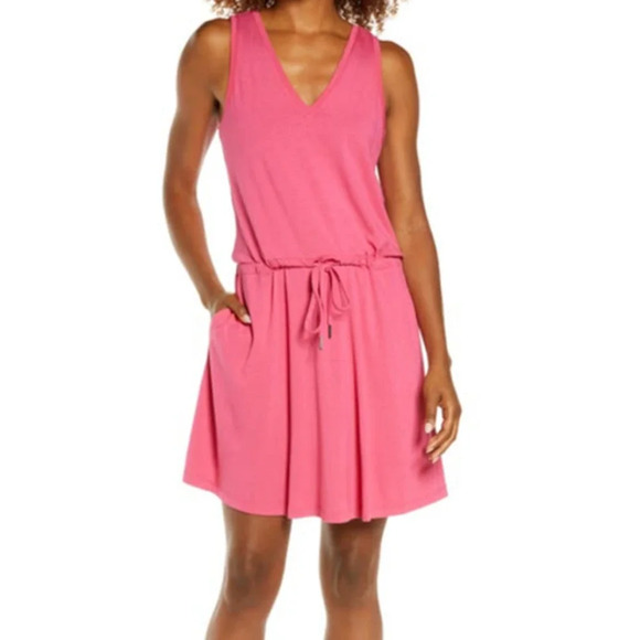 New Sweaty Betty Pink Take it Easy Drop Waist Dress Medium - Picture 1 of 8